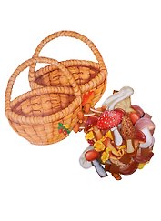 Корзинка с грибами Оформительский и Дидактический набор (64 карт.) (КартвКорз) Цветкова (упаковка)