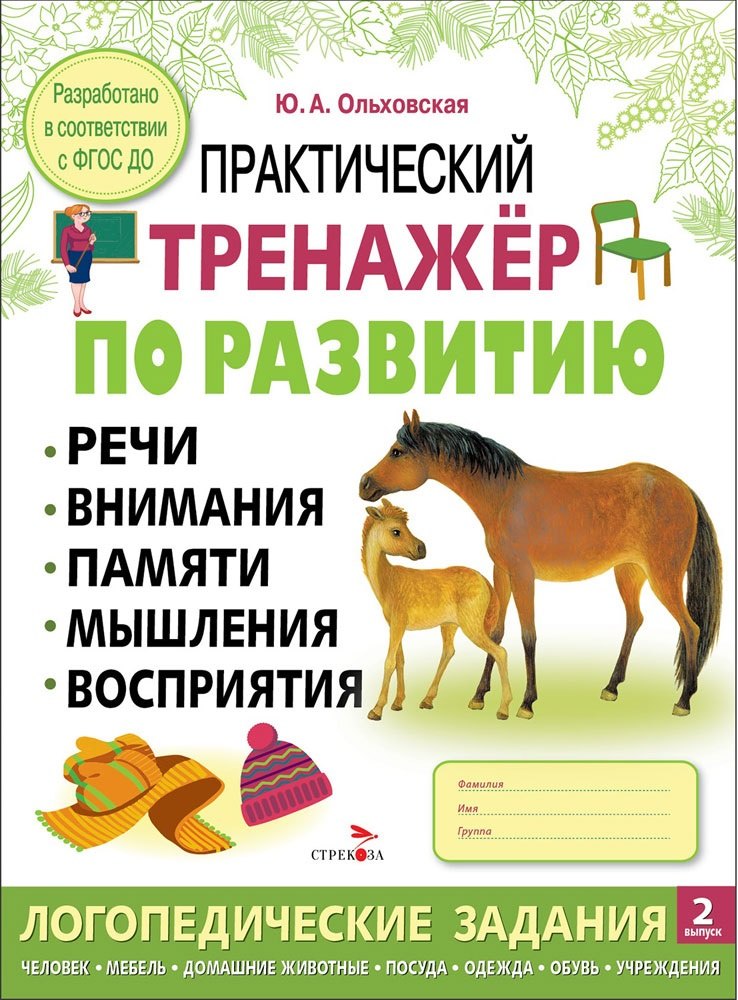 

Практический тренажер по развитию речи, внимания, памяти, мышления, восприятия. Выпуск 2. Рабочая тетрадь