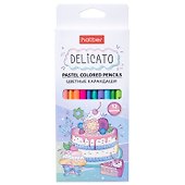 Карандаши цветные «Delicato», Hatber, 12 цветов - 0