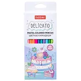 Карандаши цветные Hatber, Delicato, пастельные 12 цветов