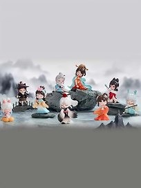 Коллекционная фигурка Духи гор и морей, серии Анита TNT Space, высота 8.5-11см, Blind Box, 12-T3012-18