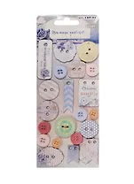 Чипборд & пуговицы Наше время (CHP-04) (21шт.) (Рукоделие) (упаковка)