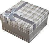 Коробка подарочная "Клетка серая" 17*17*9см
