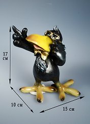 Фигура Ворона мультяшная в очках (забавная) (17см)  (40557)