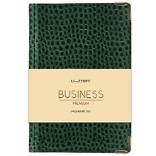 Ежедневник дат. 2027г. А5 176л "BUSINESS PREMIUM. Lizard" зеленый, иск.кожа, обл.поролон, мет.уголки, тонир.блок, зол.торец, 2 ляссе