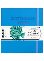 Скетчбук 140*140 40л "Bristol Touch" голубой, для графики и маркеров, 180г/м2