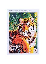 Кпн-099 Картина по номерам Тигр на камне (ПочСебяХуд) (20х28 см) (коробка) (LORI)