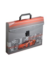 Папка-портфель 33,5*24,5*4см "СКОРОСТЬ" замок, 1отд., печать на пластике, Феникс