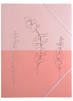 Папка на резинке А4 "Pink print", пластик