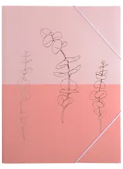 Папка на резинке А4 "Pink print", пластик