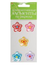 Декоративные элементы из акрила Набор №2 Звездочки (2-336/02) (5шт.) (Hobby Time) (упаковка)