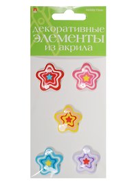 Декоративные элементы из акрила Набор №2 «Звездочки», Hobby Time, 5 штук