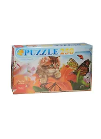 Пазлы 250 А3ф Котенок в цветах (250П33_10139) (28х40см) (3-99л.) (Hatber) (коробка)