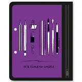 Папка для канцелярских принадлежностей А5 (25,5*20,5) Феникс+ Канцелярия на фиолетовом, 1отд., пластик