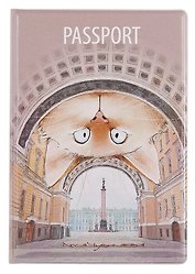 Обложка для паспорта СПБ Пушистый Петербург Карл (ПВХ бокс) (ОП2025-450)