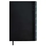 Еженедельник дат. 2025г. А5 80л "Буйвол" черный, иск.кожа+ПВХ-вставка, мягк. переплет, блинт.тиснение, вырубка, офсет, ляссе