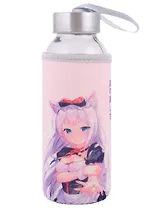 Бутылка в чехле Аниме Девушка с ушками (Сёдзё) (цветная) (стекло) (300мл)