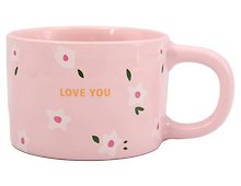 Кружка Love You Цветочки (розовая) (керамика) (330мл) (12-8109-202604_04)