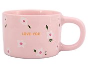 Кружка Love You Цветочки (розовая) (керамика) (330мл) (12-8109-202604_04)