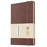 Книга для записей А4- 96л кл. "Joy Book. Брауни" иск.кожа, тонир.блок, скругл.углы, ляссе, резинка