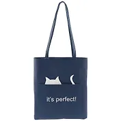 Сумка на молнии Кот в кармане(кожзам)(35х30)