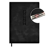 Ежедневник дат. 2026г. А6+ 176л "Тиволи глосс" черный, кожзам, тв.переплет, блинт.тиснение, офсет, справ.мат-лы, вырубка, закругл.углы, 2 ляссе, инд.уп