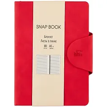 Записная книжка «Snap book. No 5» А6, 80 листов в линейку, экокожа, Listoff