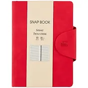 Записная книжка А6 80л лин. "Snap book. No 5" иск.кожа, интегр.переплет, клапан, термотиснение, ляссе, инд.уп.