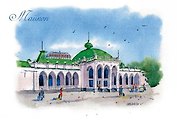 Открытка Майкоп Адыгея Железнодорожный вокзал
