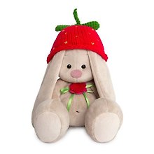 Игрушка мягкая Budi Basa, Зайка Ми в вязаной шапке Клубничка (большая) (В2) SidM-242