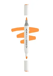 Маркер акриловый "Сонет" оранжевый, двусторонний, перо кисть/пуля