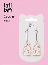 Сережки Kawaii Зайки (акрил) (12-00626-EA08) (Lafilaf)