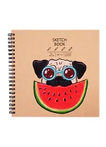 Скетчбук 190*190 30л "DRAFT and CRAFT. Дизайн 12", 180г/м2, обложка крафт картон, евроспираль