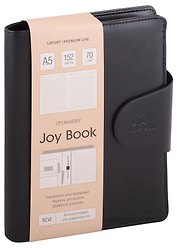Ежедневник-органайзер недат. А5 152л "Maxima" черный, съем.обл, с клапаном, офсет, ляссе
