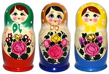 Сувенир, Матрешка. Семёновская цветная 5м, h-18см, дерево М05-0018-3АУ