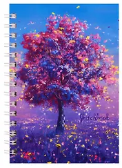 Скетчбук А5 100л "Весна" белый офсет, 100г/м2, тв.обложка, широкая евроспираль, Listoff