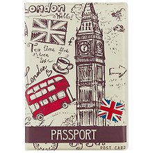 Обложка для паспорта London Зонтик шляпа усы (ПВХ бокс)