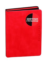 Записная книжка А6, 96 листов в клетку, красный, экокожа, Escalada