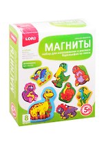 Набор для творчества, Lori,  Барельеф Магниты "Динозаврики"