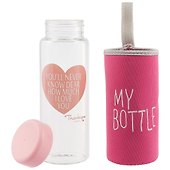 Бутылка в чехле My bottle/Май ботл розовая (стекло) (500мл) - 1