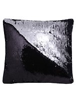 Подушка с пайетками черная с серебром (3788) (37х37)