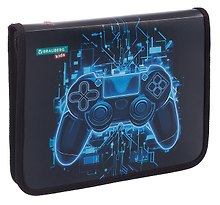Папка для тетрадей «Digital gamepad» А5, пластик, на молнии с трёх сторон, Brauberg