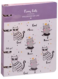 Тетрадь на кольцах «Funny cats» 120 листов в клетку, А5, сменный блок - Доминанта ББП