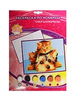 Набор д/творч. MultiArt Раскр. по номерам Щенок и котенок (6034PB6) (краски/6цв.+кисть) (3+) (упаковка) (в кор. 3х24шт)