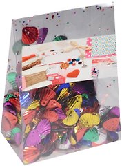 Пайетки в пластиковой упаковке с наклейкой, ракушки яркий микс (11-24140-J14)