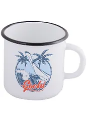Кружка Сочи Круг, пальмы (мет.эмалированная)(400мл)