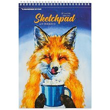 Скетчбук А4 20л "Лиса" акварельная, 200г/м2, обложка картон, гребень