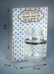 Декор настенный с баночкой (15х24) (мдф, стекло) (7502)