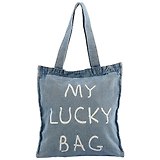 Сумка-шоппер джинсовая на молнии My lucky bag (40*33см) (светло-синий)
