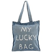 Сумка-шоппер джинсовая на молнии My lucky bag (40*33см) (светло-синий)